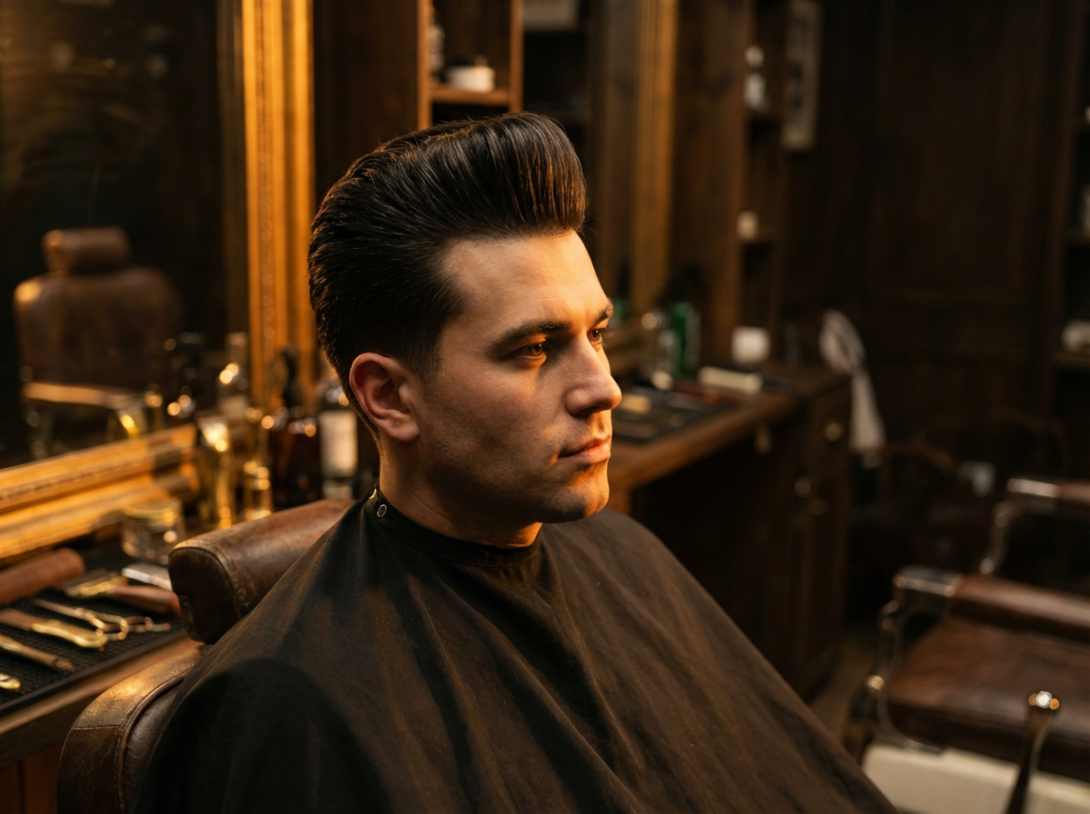 Classic pompadour style